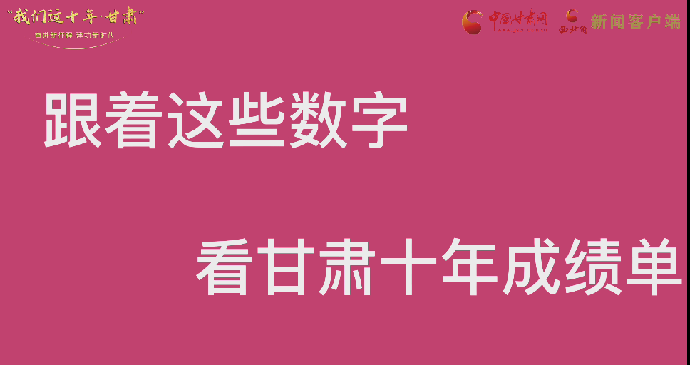 【快閃】前方高能！十年成績單 跟著這些數(shù)字看甘肅