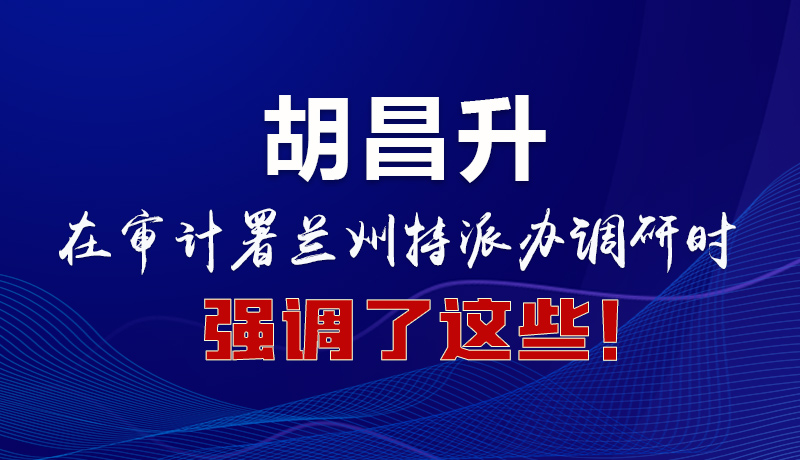 圖解|胡昌升在審計(jì)署蘭州特派辦調(diào)研時(shí)強(qiáng)調(diào)了這些！