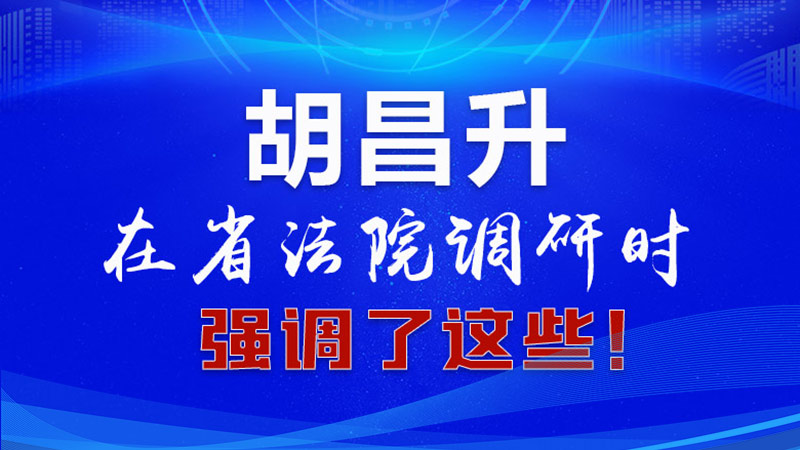 圖解|胡昌升在省法院調(diào)研時(shí)強(qiáng)調(diào)了這些！