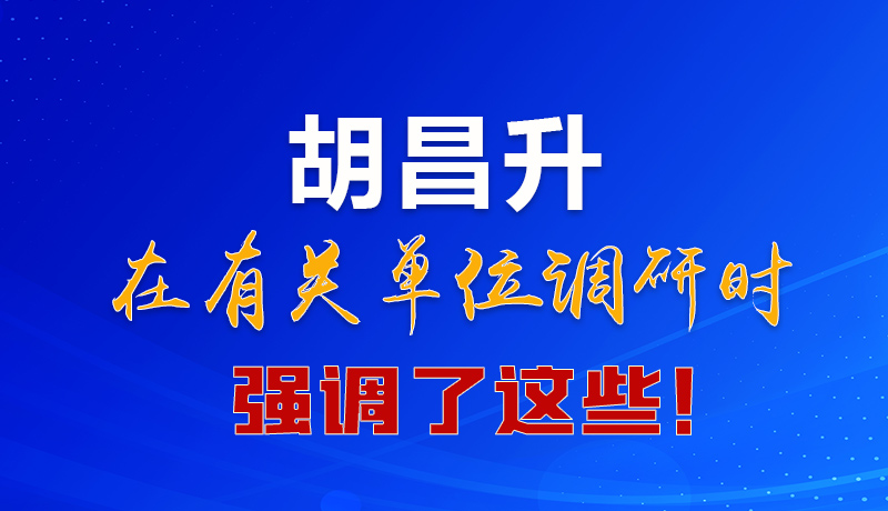圖解|胡昌升在有關(guān)單位調(diào)研時強調(diào)了這些！