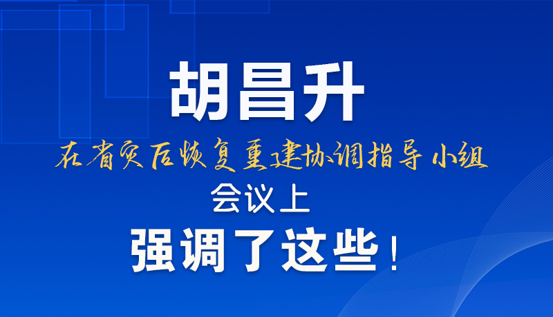 圖解|胡昌升在省災(zāi)后恢復(fù)重建協(xié)調(diào)指導(dǎo)小組會(huì)議上強(qiáng)調(diào)了這些！