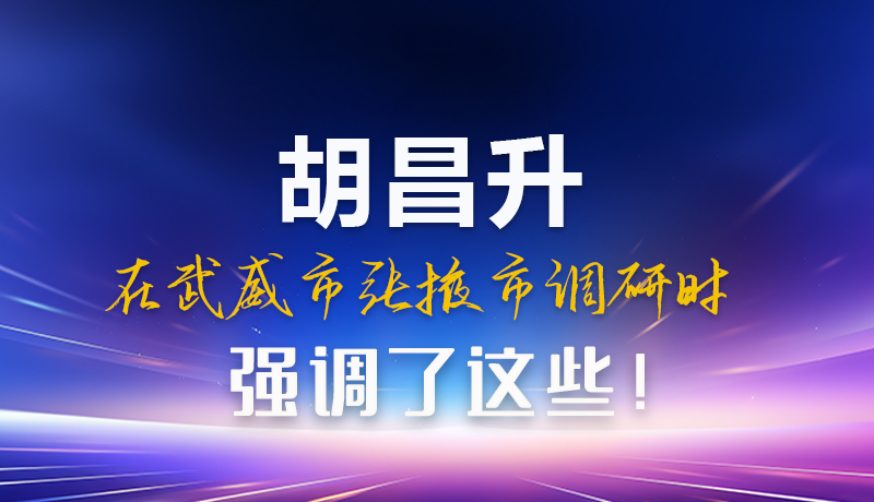 圖解|胡昌升在武威市張掖市調(diào)研時(shí)強(qiáng)調(diào)這些！